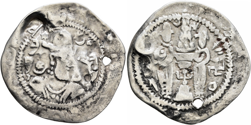 HUNNIC TRIBES, Hephthalites. Circa 484/8-560. Drachm (Silver, 28 mm, 3.13 g, 11 ...