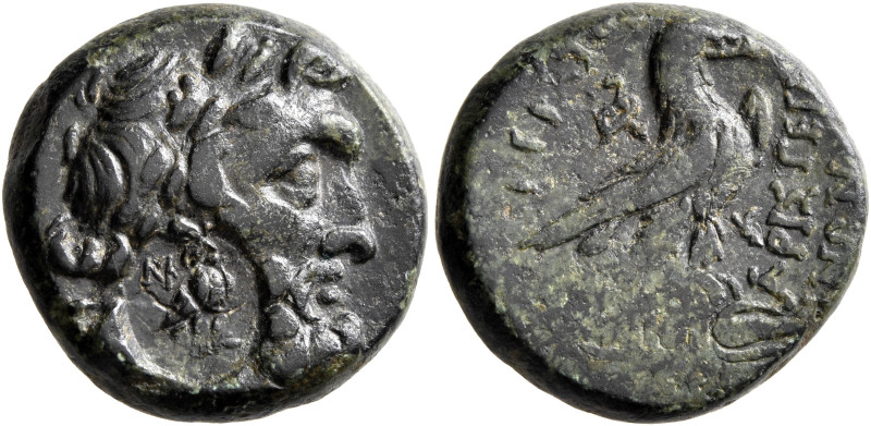 PHRYGIA. Amorium. 2nd-1st century BC. AE (Bronze, 18 mm, 7.73 g, 12 h), Sokrates...