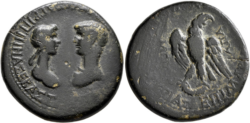 PHRYGIA. Apameia. Nero, with Agrippina Junior, 54-68. Diassarion (Orichalcum, 25...