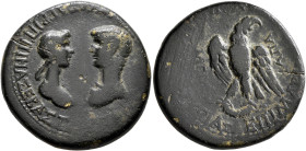 PHRYGIA. Apameia. Nero, with Agrippina Junior, 54-68. Diassarion (Orichalcum, 25 mm, 9.64 g, 12 h), Marios Kordos, magistrate, circa 54-59. [ΝΕΡΩΝ ΚΑΙ...