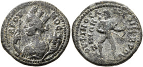 PHRYGIA. Bruzus. Pseudo-autonomous issue. Assarion (Bronze, 19 mm, 3.74 g, 6 h), time of Septimius Severus to Macrinus. Roufinos, 193-218. BPOYZOC Tur...