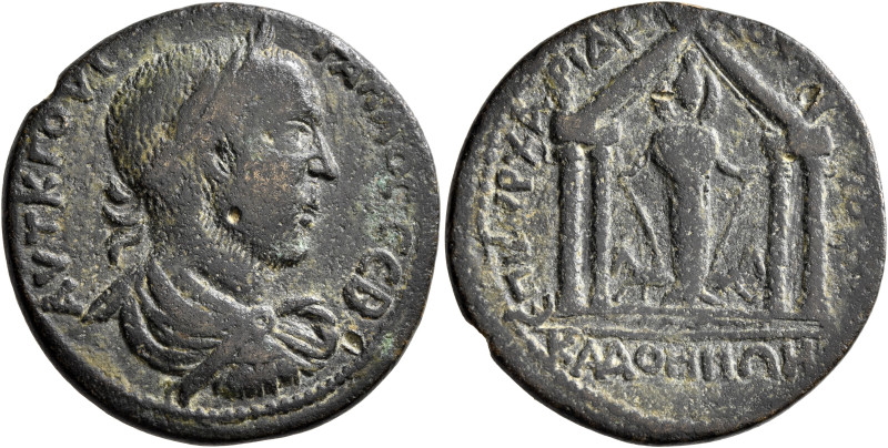 PHRYGIA. Cadi. Trebonianus Gallus, 251-253. Hexassarion (Bronze, 34 mm, 18.61 g,...