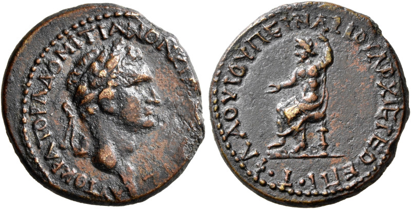 PHRYGIA. Cidyessus. Domitian, 81-96. Assarion (Bronze, 20 mm, 5.00 g, 7 h), Flav...