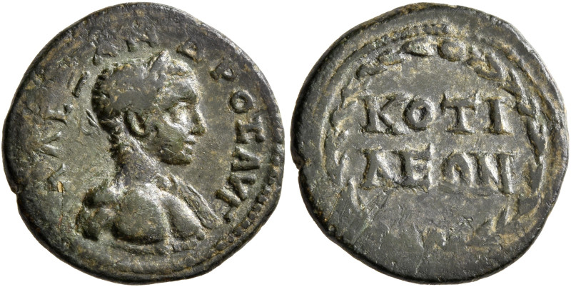 PHRYGIA. Cotiaeum. Severus Alexander, 222-235. Hemiassarion (Bronze, 16 mm, 2.44...