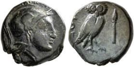 PHRYGIA. Dorieion (?), 3rd-2nd centuries BC. Chalkous (Bronze, 10 mm, 1.65 g, 12 h). Head of Athena to right, wearing crested Attic helmet. Rev. ΔOP[I...