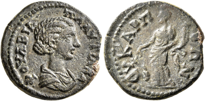 PHRYGIA. Eucarpeia. Plautilla, Augusta, 202-205. Assarion (Bronze, 19 mm, 4.20 g...