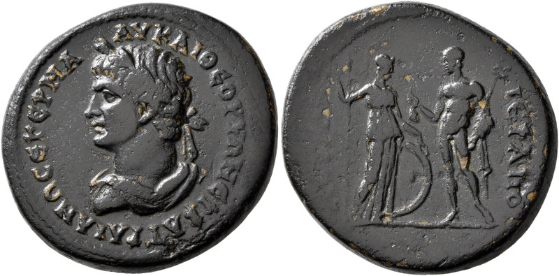 PHRYGIA. Hierapolis. Trajan, 98-117. Tetrassarion (Bronze, 30 mm, 19.00 g, 12 h)...