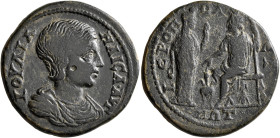 PHRYGIA. Hieropolis. Julia Maesa, Augusta, 218-224/5. Triassarion (Bronze, 27 mm, 11.00 g, 6 h). ΙΟΥΛΙΑ ΜΑΙϹΑ ΑΥΓ Draped bust of Julia Maesa to right....