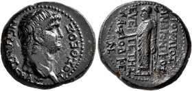 PHRYGIA. Laodicea ad Lycum. Nero, 54-68. Assarion (Bronze, 20 mm, 6.08 g, 12 h), Ioulios Andronikos, euergetes. NEPΩN ΣEBAΣTOΣ ΘEOΣ Bare head of Nero ...