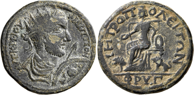 PHRYGIA. Metropolis. Philip I, 244-249. Tetrassarion (Bronze, 32 mm, 16.55 g, 6 ...
