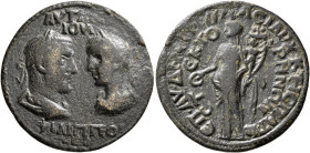 PHRYGIA. Stectorium. Philip I, 244-249. Tetrassarion (Bronze, 28 mm, 9.35 g, 6 h), Aur(elius) Demetrios, asiarch of Asia and of his homeland. ΑΥΤ Κ Μ ...