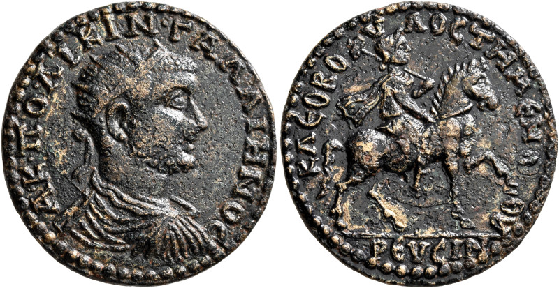 PHRYGIA. Temenothyrae. Gallienus, 253-268. Hexassarion (Bronze, 32 mm, 17.34 g, ...