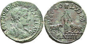 MOESIA SUPERIOR. Viminacium. Gordian III, 238-244. 'Sestertius' (Bronze, 30 mm, 16.52 g, 1 h), CY 4 = 242/3. IMP GORDIANVS PIVS FEL AVG Laureate and c...