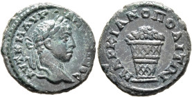 MOESIA INFERIOR. Marcianopolis. Elagabalus, 218-222. Assarion (Bronze, 17 mm, 2.42 g, 1 h). Laureate head of Elagabalus to right. Rev. ΜΑΡΚΙΑΝΟΠΟΛΙΤ Ω...