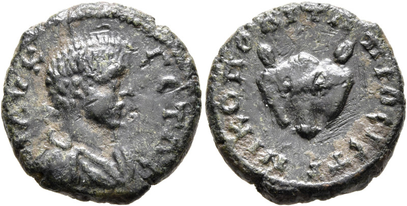 MOESIA INFERIOR. Nicopolis ad Istrum. Geta, as Caesar, 198-209. Hemiassarion (Br...