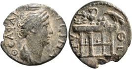 PHOCIS. Delphi. Diva Faustina Senior, died 140/1. Assarion (Bronze, 22 mm, 5.76 g, 6 h). ΘЄΑ ΦΑΥϹΤЄΙΝΑ Draped bust of Diva Faustina Senior to right. R...