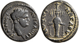 IONIA. Magnesia ad Maeandrum. Trajan, 98-117. Assarion (Bronze, 19 mm, 4.92 g, 1 h). ΑΥΤ ΚΑΙ ΝΕΡ ΤΡΑΙΑΝΟϹ Laureate head of Trajan to right. Rev. ΜΑΓ Λ...