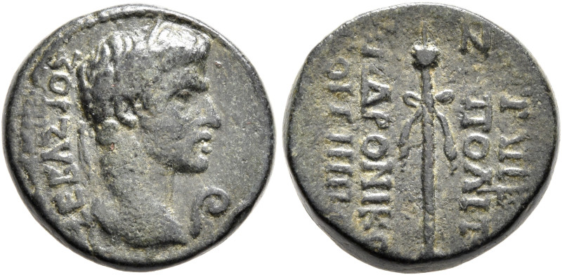 CARIA. Trapezopolis. Augustus, 27 BC-AD 14. Assarion (Bronze, 16 mm, 4.68 g, 3 h...