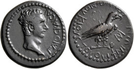 PHRYGIA. Amorium. Gaius (Caligula), 37-41. Assarion (Bronze, 20 mm, 5.13 g, 12 h), Ioustos Vipsanios and Silvanos Vipsanios, magistrates. ΓΑΙΟC ΚΑΙCΑΡ...