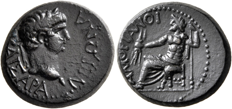 PHRYGIA. Amorium. Nero, 54-68. Hemiassarion (Bronze, 17 mm, 6.00 g, 12 h). ΝΕΡΩΝ...