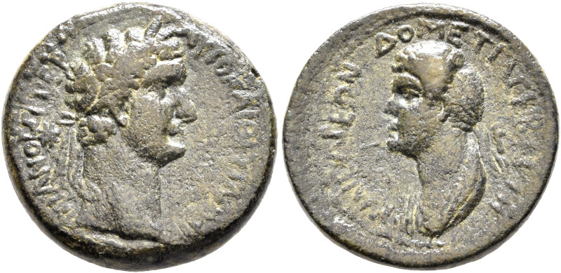 CILICIA. Anazarbus. Domitian, with Domitia, 81-96. Assarion (Bronze, 21 mm, 7.88...