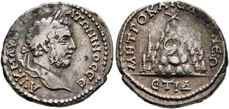 CAPPADOCIA. Caesaraea-Eusebia. Caracalla, 198-217. Drachm (Silver, 18 mm, 2.74 g...