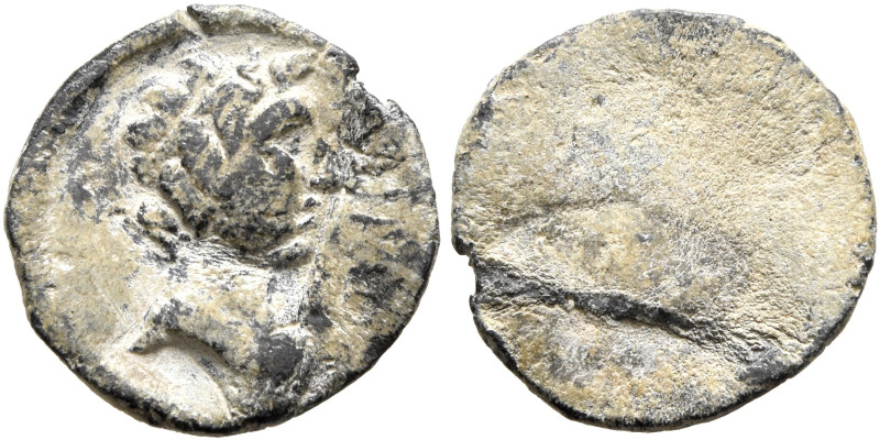 ASIA MINOR. Uncertain. 2nd-3rd centuries. Tessera (Lead, 13 mm, 1.08 g). Bust of...