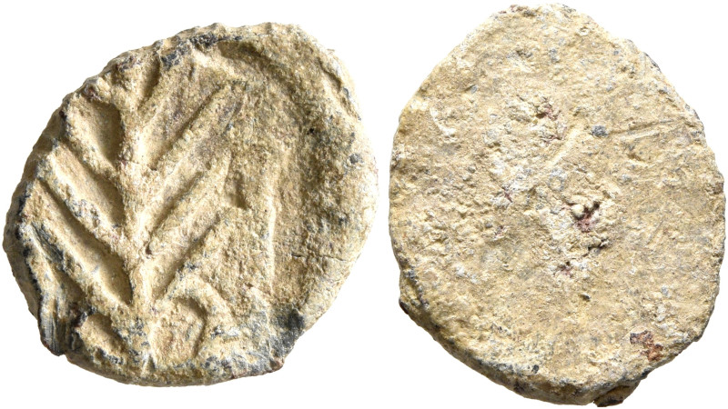 ASIA MINOR. Uncertain. 2nd-3rd centuries. Tessera (Lead, 16 mm, 2.61 g). Palm br...