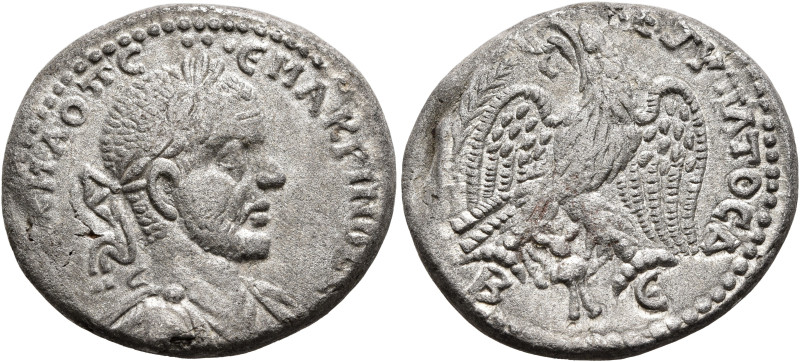 SYRIA, Cyrrhestica. Beroea. Macrinus, 217-218. Tetradrachm (Billon, 25 mm, 10.54...