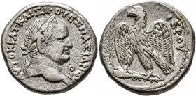 SYRIA, Seleucis and Pieria. Antioch. Vespasian, 69-79. Tetradrachm (Silver, 25 mm, 15.13 g, 1 h), RY 3 = 70/1. AYTOKPAT KAIΣA ΟΥΕΣΠΑΣΙΑΝΟΥ Laureate he...