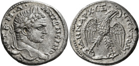 SYRIA, Seleucis and Pieria. Antioch. Caracalla, 198-217. Tetradrachm (Billon, 27 mm, 12.83 g, 5 h), 213-217. ΑΥΤ Κ•Μ Α•ΑΝΤΩΝЄΙΝΟC CЄΒ Laureate head of...