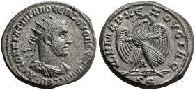 SYRIA, Seleucis and Pieria. Antioch. Volusian, 251-253. Tetradrachm (Billon, 26 mm, 13.00 g, 5 h), 251. ΑΥΤΟΚ Κ Γ ΑΦΙΝ ΓΑΛ ΟΥЄΝΔ ΟΥΟΛΟΥCCΙΑΝΟC CЄΒ Rad...