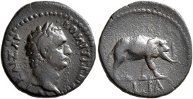 EGYPT. Alexandria. Domitian, 81-96. Obol (Bronze, 17 mm, 3.10 g, 12 h), RY 11 = 91/2. [Α]ΥΤ ΚΑΙΣΑΡ ΔΟΜΙΤ ΣΕΒ ΓΕΡΜ Laureate head of Domitian to right. ...
