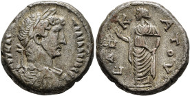 EGYPT. Alexandria. Hadrian, 117-138. Tetradrachm (Billon, 22 mm, 13.12 g, 12 h), RY 10 = 125/6. ΑΥΤ ΚΑΙ ΤΡΑΙ ΑΔΡΙΑ CЄΒ Laureate, draped and cuirassed ...
