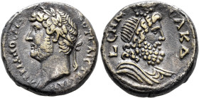EGYPT. Alexandria. Hadrian, 117-138. Tetradrachm (Billon, 23 mm, 11.40 g, 12 h), RY 19 = 134/5. AYT KAIC TΡAIAN ΑΔΡIANOC CЄΒ Laureate head of Hadrian ...