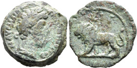 EGYPT. Alexandria. Marcus Aurelius, 161-180. Diobol (Bronze, 23 mm, 8.73 g, 12 h), RY 16 = 175/6. Μ ΑΥΡΗΛΙΟC ΑΝΤⲰΝΙΝΟC CЄΒ Laureate head of Marcus Aur...