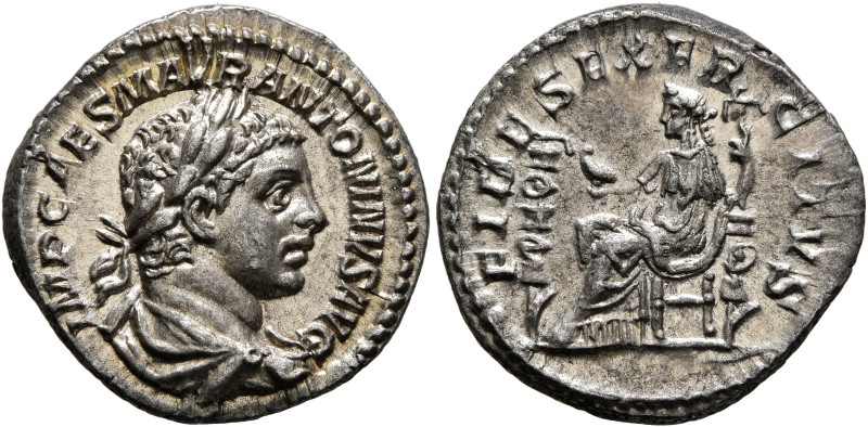 Elagabalus, 218-222. Denarius (Silver, 19 mm, 3.44 g, 12 h), Rome, 218-219. IMP ...