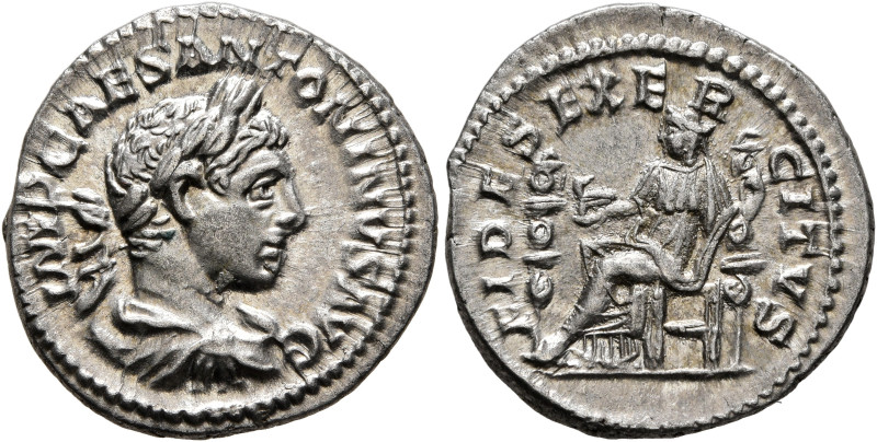 Elagabalus, 218-222. Denarius (Silver, 19 mm, 3.08 g, 5 h), Rome, 219. IMP CAES ...