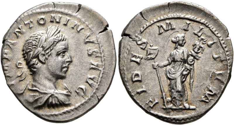 Elagabalus, 218-222. Denarius (Silver, 20 mm, 2.74 g, 12 h), Rome, 219. IMP ANTO...