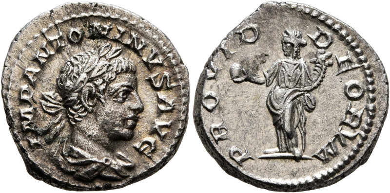 Elagabalus, 218-222. Denarius (Silver, 18 mm, 3.36 g, 6 h), Rome, 219. IMP ANTON...