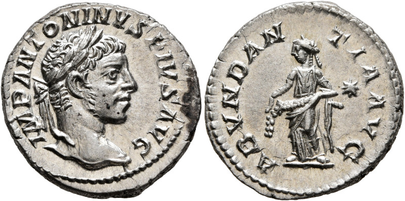 Elagabalus, 218-222. Denarius (Silver, 18 mm, 3.53 g, 6 h), Rome, 220-221. IMP A...