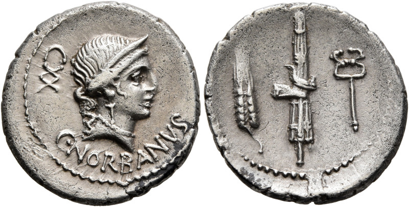 C. Norbanus, 83 BC. Denarius (Silver, 19 mm, 3.72 g, 6 h), Rome. C•NORBANVS / CX...