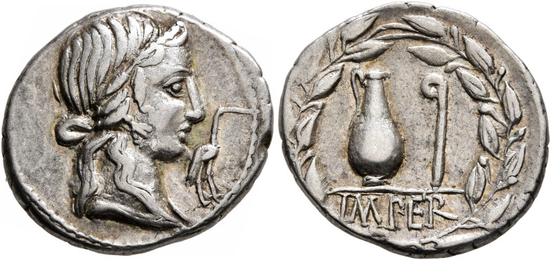 Q. Caecilius Metellus Pius, 81 BC. Denarius (Silver, 19 mm, 3.88 g, 12 h), Rome....