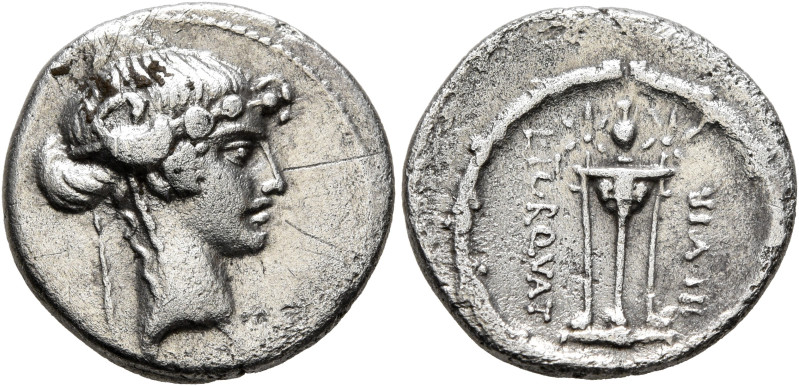 L. Manlius Torquatus, 65 BC. Denarius (Silver, 17 mm, 3.66 g, 6 h), Rome. [SIBVL...