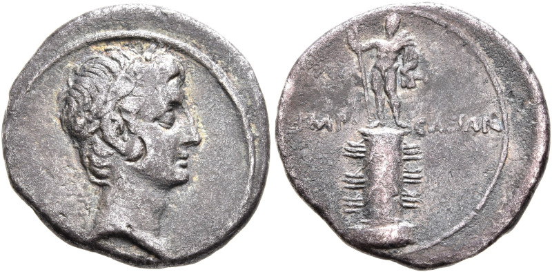 Octavian, 44-27 BC. Denarius (Silver, 19 mm, 3.66 g, 10 h), uncertain Italian mi...