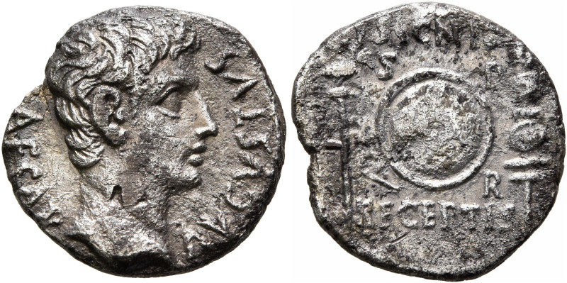 Augustus, 27 BC-AD 14. Denarius (Silver, 17 mm, 3.29 g, 6 h), uncertain mint in ...