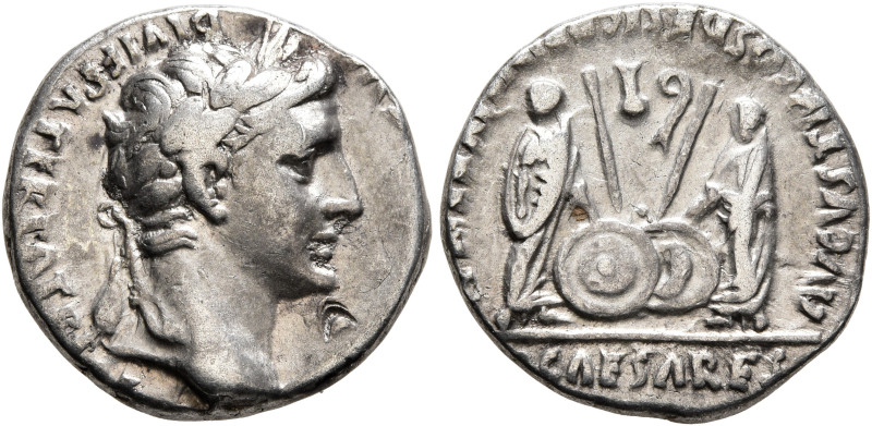 Augustus, 27 BC-AD 14. Denarius (Silver, 17 mm, 3.89 g, 5 h), Lugdunum, 2 BC-AD ...