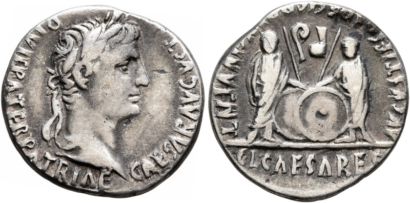 Augustus, 27 BC-AD 14. Denarius (Silver, 18 mm, 3.61 g, 1 h), Lugdunum, 2 BC-AD ...