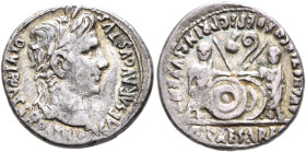 Augustus, 27 BC-AD 14. Denarius (Silver, 18 mm, 3.49 g, 10 h), Lugdunum, 2 BC-AD 4. CAESAR AVGVSTVS DIVI F PATER PATRIAE Laureate head of Augustus to ...