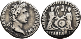 Augustus, 27 BC-AD 14. Denarius (Silver, 18 mm, 3.63 g, 12 h), Lugdunum, 2 BC-AD 4. CAESAR AVGVSTVS DIVI F PATER PATRIAE Laureate head of Augustus to ...